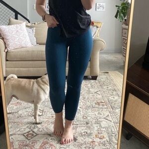 𝅺YOGALICIOUS crop Leggings yoga XSmall blue teal Activewear pants NEW